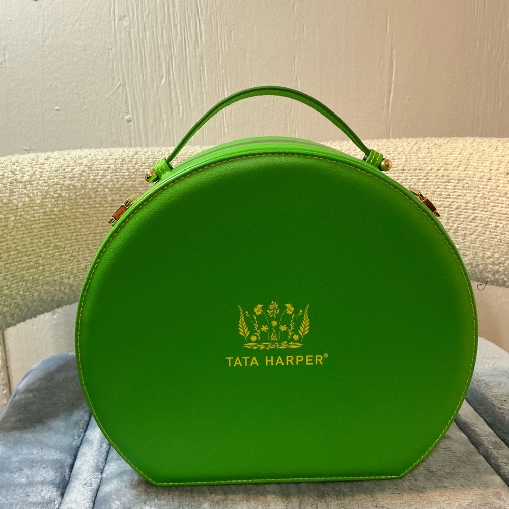 Tata Harper Bright Green Cosmetic Case